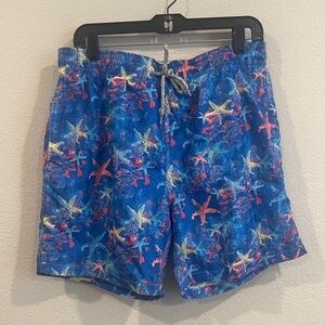 Michael’s blue starfish print new with tag swim trunks shorts size large